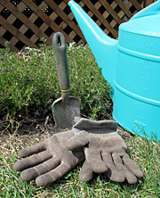 Gloves Trowel and Watering Can