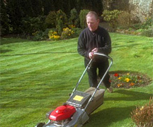 Using Powered Lawn Mower